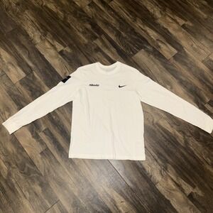 Nike Air Embroidered Logo + Grapic Print White Longsleeve Shirt Men's Medium